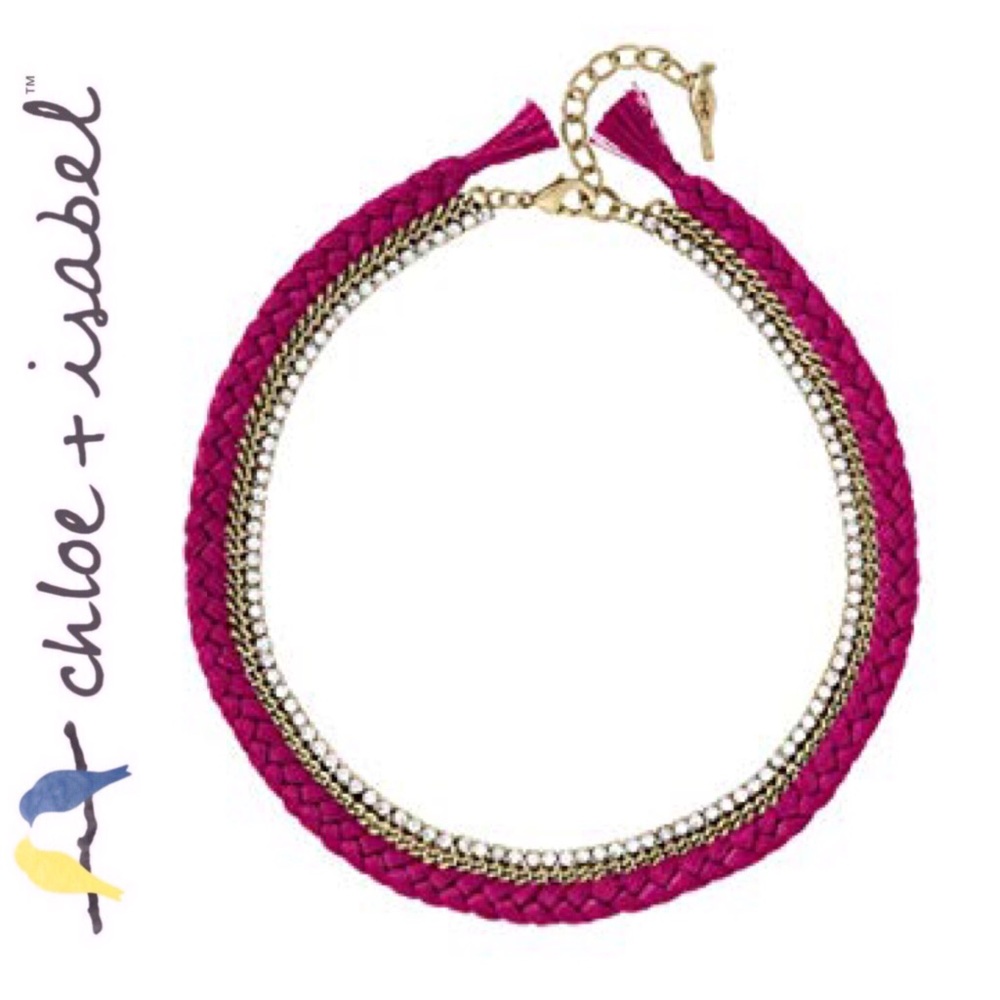 🆕 Braided Crystal Collar Neck PINK c+i N535PIAG - Picture 2 of 7